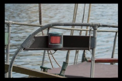 Port sidelight (on a small sailing vessel)
