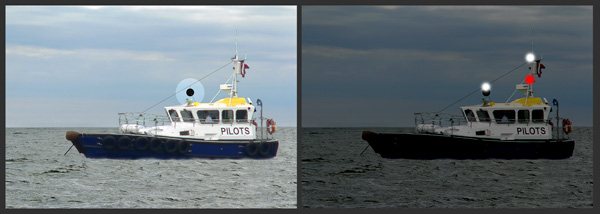 A vessel engaged in pilotage duties at anchor