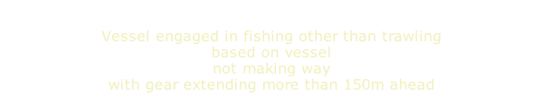 Vessel engaged in fishing other than trawling based on vessel  not making way with gear extending more than 150m ahead