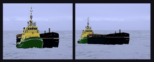 Two power-driven vessels:  one towing alongside, one pushing ahead (vessels pushed and pushing are NOT rigidly connected)