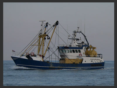 A fishing vessel with booms
