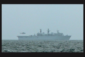 Vessel restricted in ability to manoeuvre - recovering aircraft (HMS Bulwark)