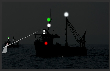 Two vessels under 50m pair trawling making way - both shooting nets