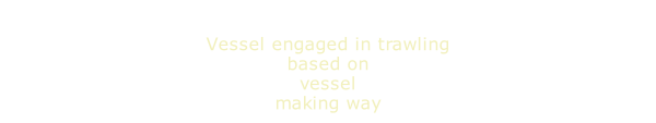 Vessel engaged in trawling based on vessel making way